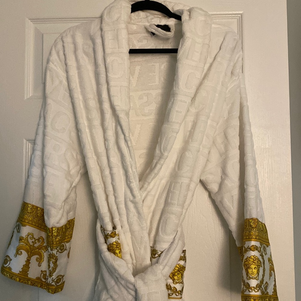 Adult Small White Authentic Versace Robe.